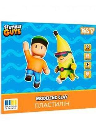 Пластилин детский набор 16 цветов stumble guys мягкий (540724)