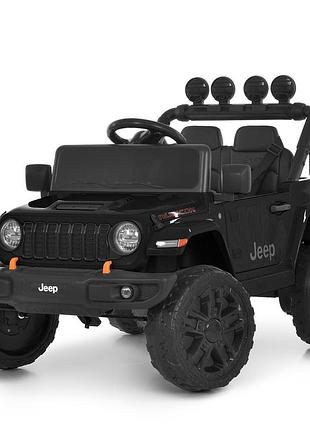 Джип m 6312eblr-2(24v) радіок2.4g, 2мотори200w, 1акум24v5ah, eva, usb, mp3,шкіра.світ,муз.чорний