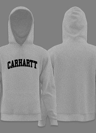 Мужское худи carhartt серый кархарт унисекс-кофта толстовка с капюшоном s