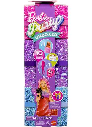 Кукла barbie party unboxed бьюти-вечеринка набор (jfy68)