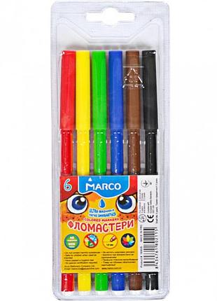 Фломастери 6 кольорів super washable, тм "marco" (1690-6)
