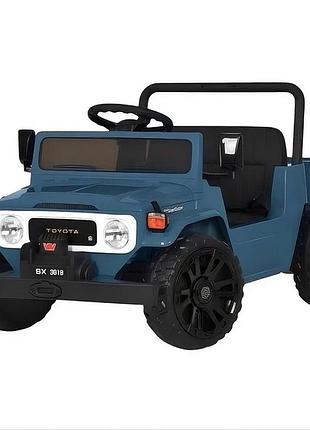 Джип радиоуправляемый 2,4g 2 мотора 35w аккумулятор 12v7ah bluetooth eva кожа синий (m 6308eblr-4)