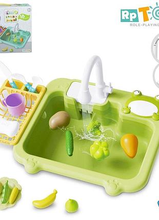 Кухня wd-803a 46-31,5-31см, мойка-льющаяся вода, продукты, посуда, 16 предметов, на бат-ке, в кор.