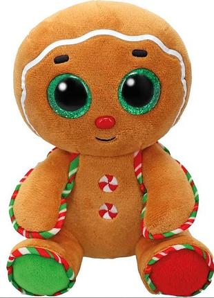 Детская мягкая игрушка ty cristmas "пряниковый человечек", 15 см (37380)