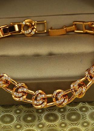 Браслет xuping jewelry узелки 19,5 см 10 мм золотистый