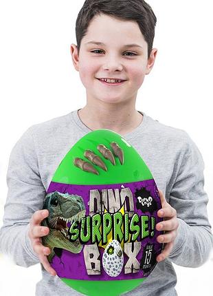 Яйцо динозавра с сюрпризом зеленое креативное творчество "dino surprise box" укр