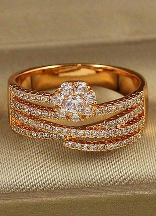 Кольцо xuping jewelry соцветия авроры р 20 золотистое