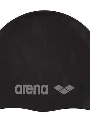 Шапочка для плавання дитяча arena classic silicone jr (91670-055) силікон, 6-10 років ,чорний