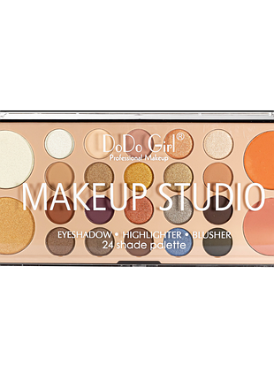 Палітра тіней для повік dodo gir make up studio на 20 відтінків з хайлатером и рум'янами (d4141), в daily skin care