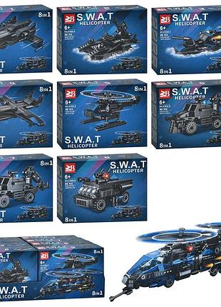Игрушечный конструктор военный вертолет, 89 деталей, в дисплее (9195a)