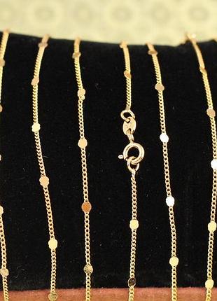 Ланцюг xuping jewelry панцирний з круглими вставками 45 см 1 мм золотистий