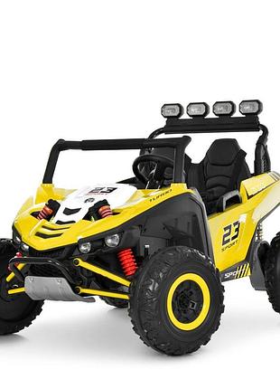 Джип дитячий електромобіль 24v 2x150w mp3 bluetooth eva жовтий (m 6373eblr-6)