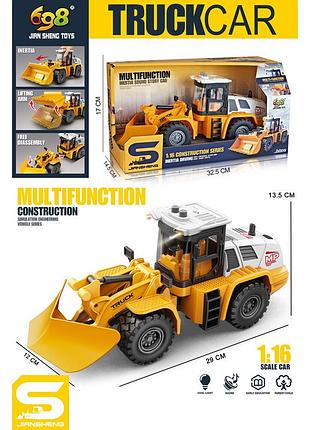 Будтехніка js129a-1 інерція, бульдозер, 29,5см,1:16,звук,світло,рух. деталі,гумові кол.бат.