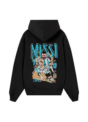Худи loys толстовка с принтом lionel messi hoodie, черный xxl