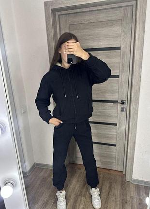 Женский теплый костюм на меху черный, серый, бордо, зеленый, мокко, шоколад 42-44, 46-48, 50-52, 54-56