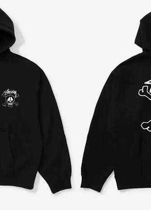 Чоловіче худі stussy унісекс чорне кофта толстовка з капюшоном стуссі xs