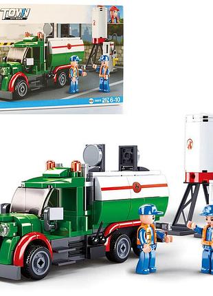 Конструктор бензовоз, заправка, фигурки, 267 деталей sluban m38-b0878