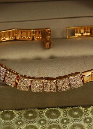 Браслет xuping jewelry интерфейс сияния 17 см 7 мм золотистый