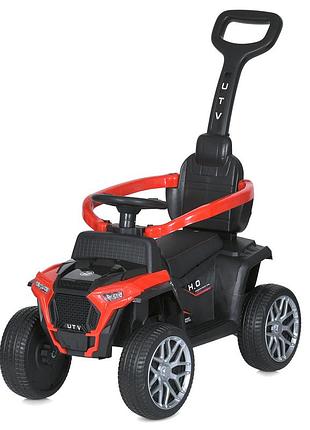 Квадроцикл 2в1, каталка-толокар, батьківська ручка, 16vah, 125w, музика, світло, usb, eva, шкіра, червоний (m 4803el-3)