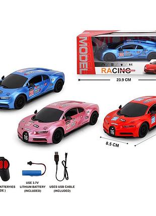 Машина радиоуправляемая 1:24 свет резиновые колеса usb 3 цвета (326p-2)