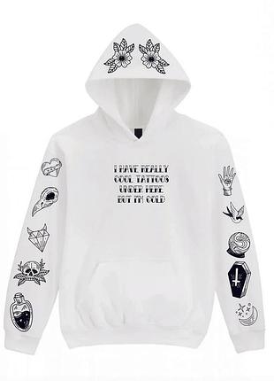 Худі loys толстовка з принтом white tattoo, білий xs