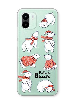 Прозрачный чехол на xiaomi redmi a1 медведи (принт 145)
