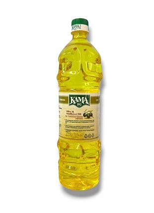 Масло подсолнечно-оливковое купажированное рафинированное тм «кама», 1.0 л / 920 г (пэт-бутылка)