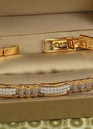Браслет xuping jewelry енігма з родієм 17 см 8 мм золотистий