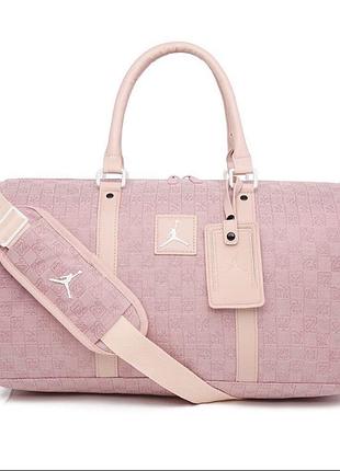 Jordan duffle monogram спортивна сумка дорожня в зал - рожевий