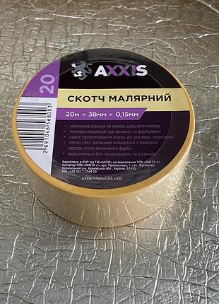 Скотч малярный малярная изолента 38мм x 20м mk723 axxis
