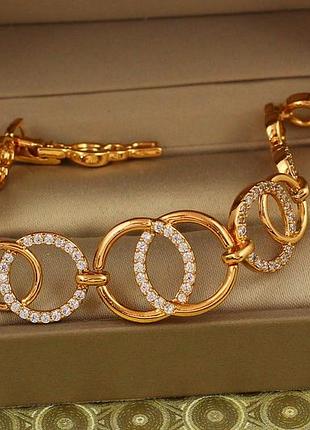 Браслет xuping jewelry офіційне обручення 21 см 16 мм золотистий