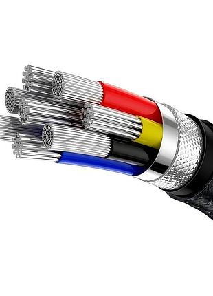 Usb кабель baseus cafule series type-c to type-c 100w 1m black 3