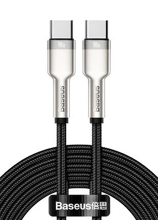 Usb кабель baseus cafule series type-c to type-c 100w 1m black 6