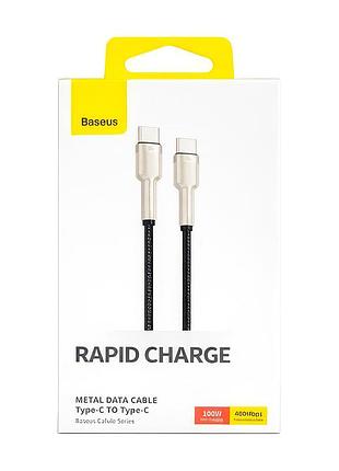 Usb кабель baseus cafule series type-c to type-c 100w 1m black 7