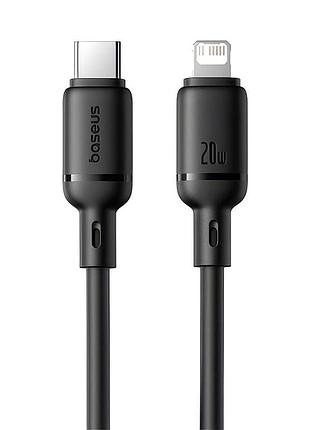 Usb кабель baseus silky series type-c to lightning 20w 1m black