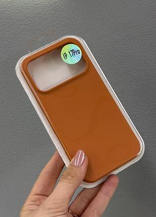 Чехол-накладка с микрофиброй для айфон 17 pro, чехол silicone case с микрофиброй для iphone 17 pro (оранжевый)