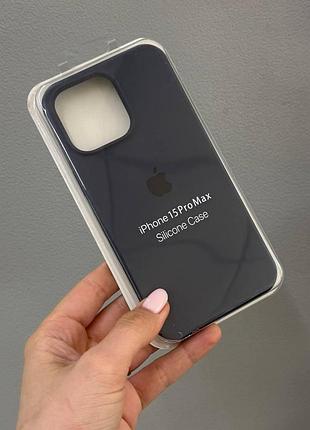 Чехол-накладка с микрофиброй для айфон 15 pro max, чехол silicone case с микрофиброй для iphone 15 pro max (синий)