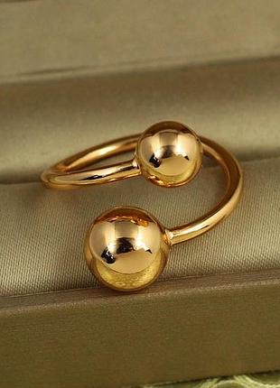 Кільце xuping jewelry розсувне поцілунок дві кульки р 16+ золотисте