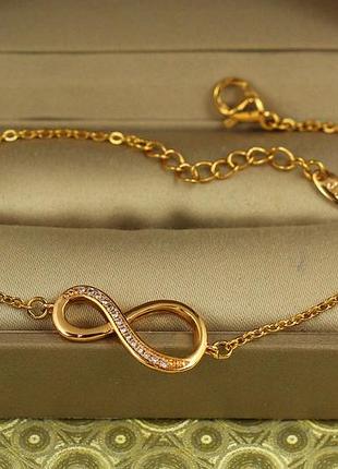 Браслет xuping jewelry вісімка 17 см 11 мм золотистий