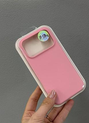 Чехол-накладка с микрофиброй для айфон 17 pro, чехол silicone case с микрофиброй для iphone 17 pro (розовый)