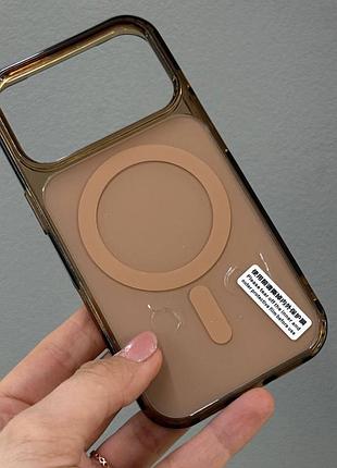 Напівпрозорий чохол з magsafe для iphone 17 pro,силіконовий чохол для айфон 17 pro (колір: бежевий)