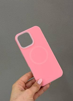 Чехол-бампер для айфон 16 про макс, чехол silicone case с микрофиброй для iphone 16 pro max (розовый)