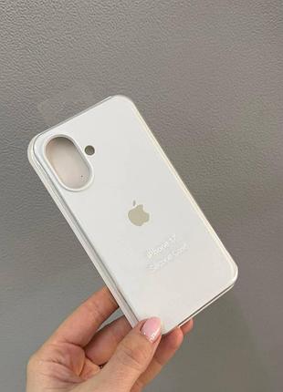 Чехол-бампер для айфон 17, чехол silicone case с микрофиброй для iphone 17 (белый)