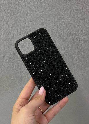Премиум чехол со стразами для айфона 13,чехол-накладка swarovski case для iphone 13 (черный)