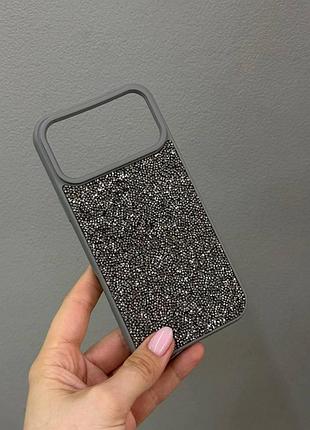 Преміум чохол зі стразами для айфона 17 про макс,чохол-накладка swarovski case для iphone 17 pro max (сірий)