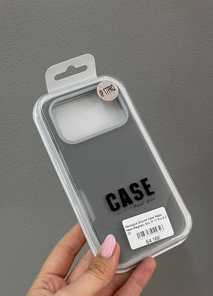 Чехол-накладка с микрофиброй для айфон 17 pro, чехол silicone case с микрофиброй для iphone 17 pro (серый)