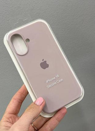Чехол-накладка с микрофиброй для айфон 16, чехол silicone case с микрофиброй для iphone 16 (lavander)