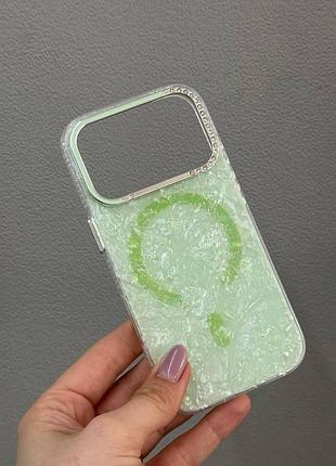 Полупрозрачный противоударный с блестками для айфон 17 pro,чехол tpu candy magsafe для iphone 17 pro