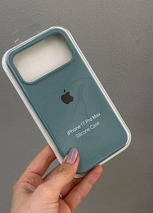 Чехол-накладка с микрофиброй для айфон 17 pro max, чехол silicone case с микрофиброй для iphone 17 pro max (бирюзовый)