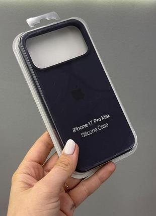 Чехол-накладка с микрофиброй для айфон 17 pro max, чехол silicone case с микрофиброй для iphone 17 pro max (фиолетовый)